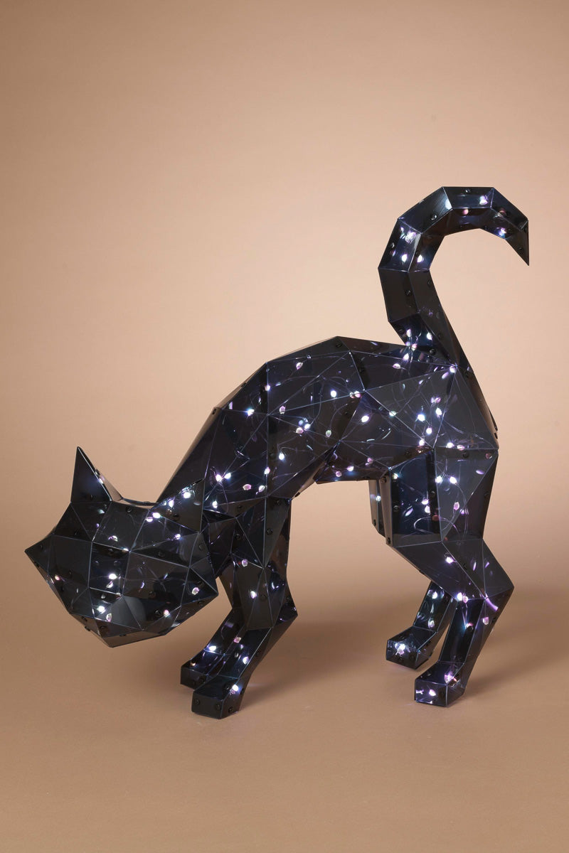 Lighted Holographic Halloween Cat 20.5"